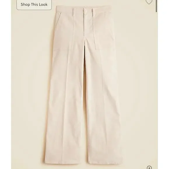 J. Crew camp-pocket wide-leg pant in stretch corduroy Pale Bone NWT size 28P - Picture 5 of 8